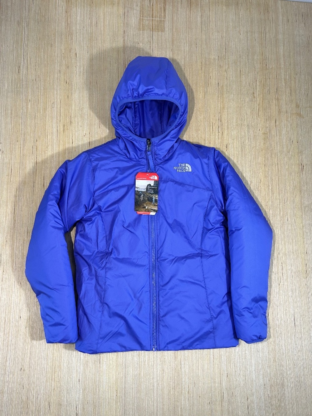 The North Face Reversible Perseus Jacket Girls M 8-10 Purple Hooded Plush